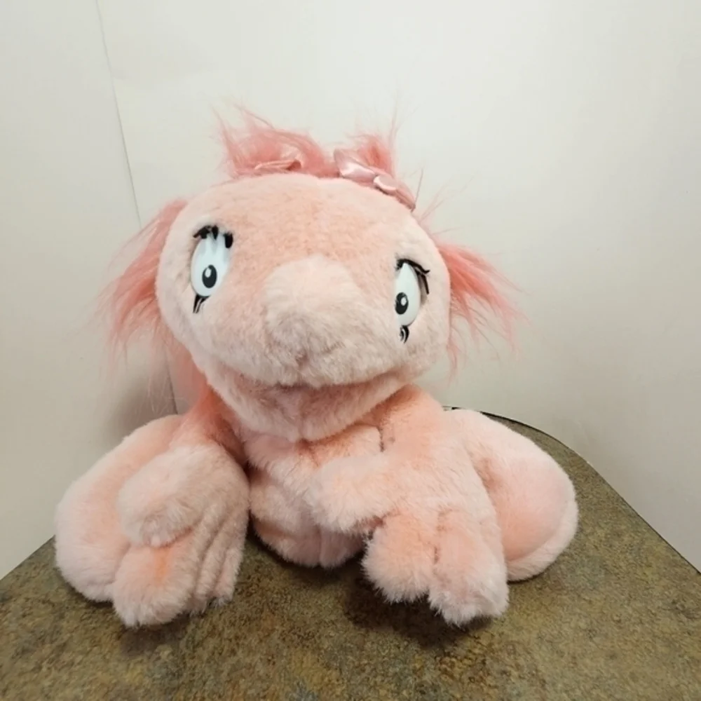 Pinky Full Body Hand Puppet Plush Long Pink Hair Pink‎ Stuffed Animal Toy 13